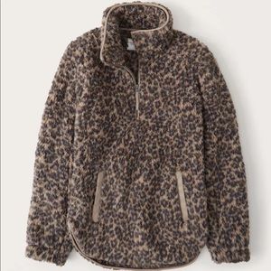 Abercrombie Animal Print Sherpa Sweatshirt M